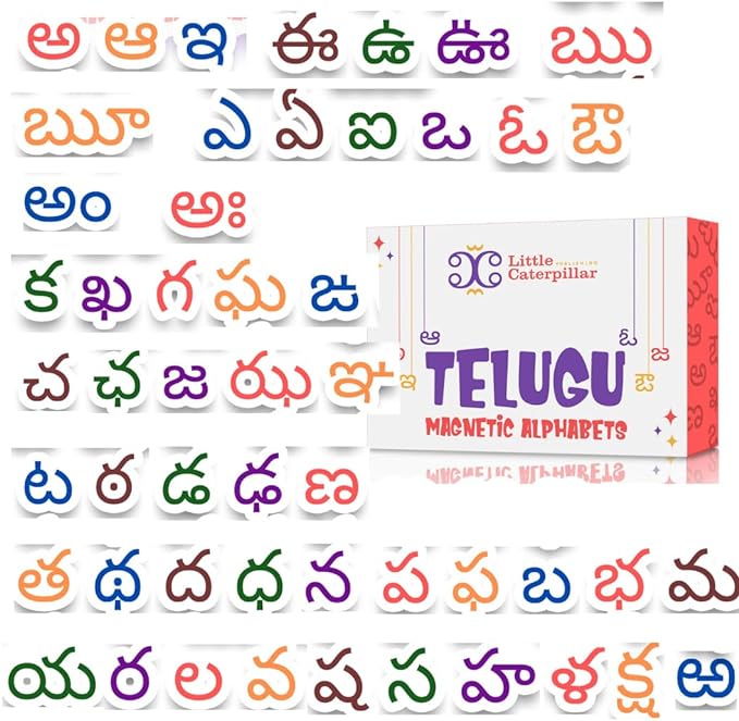 Magnetic Telugu Alphabet Set — Educational Learning Toy with Board & Pen