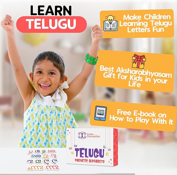 Magnetic Telugu Alphabet Set — Educational Learning Toy with Board & Pen